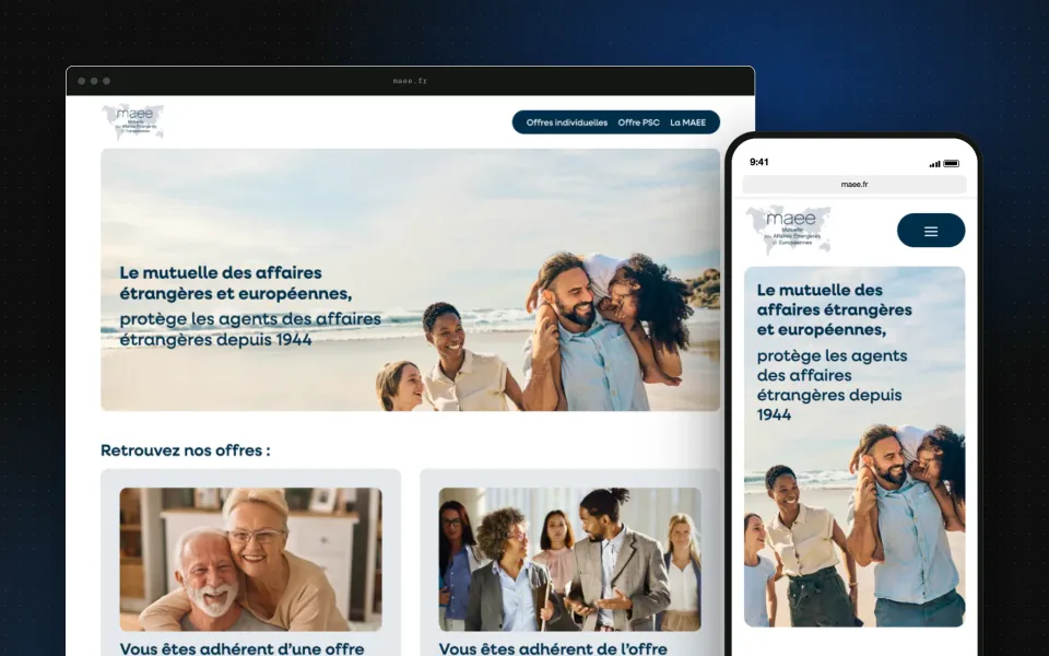 L’accueil côte à côte, sur ordinateur et sur téléphone
